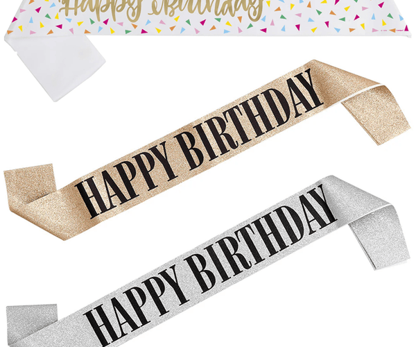 Deurgordijn goud happy birthday Deurgordijn goud happy birthday