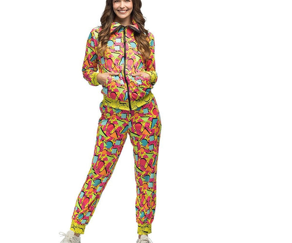 WILBERS & WILBERS 5404 - jaren 80/90 trainingspak voor dames of heren, jas en broek, joggingpak Let's Party kostuum WILBERS & WILBERS 5404 - jaren 80/90 trainingspak voor dames of heren, jas en broek, joggingpak Let's Party kostuum