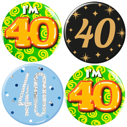 40 Jaar Buttons - Partywinkel