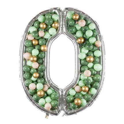 0 Jaar Ballon Frame Zilver 1,26m van Partydeco koop je bij Partywinkel