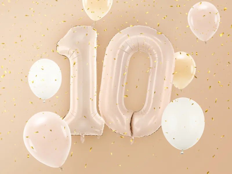 0 Jaar Cijfer Ballon Beige 72cm van Partydeco koop je bij Partywinkel