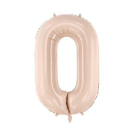 0 Jaar Cijfer Ballon Beige 72cm van Partydeco koop je bij Partywinkel