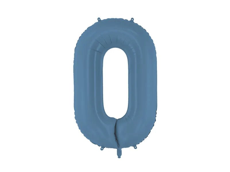 0 Jaar Cijfer Ballon Blauw Mat Leeg 86cm van Partydeco koop je bij Partywinkel