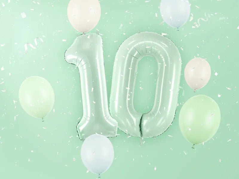 0 Jaar Cijfer Ballon Mintgroen 72cm van Partydeco koop je bij Partywinkel