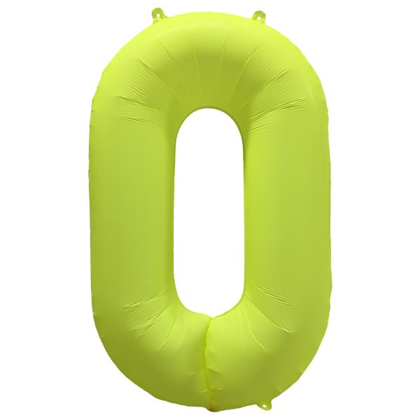 0 Jaar Cijfer Ballon Neon Geel Leeg 86cm van Riethmueller koop je bij Partywinkel