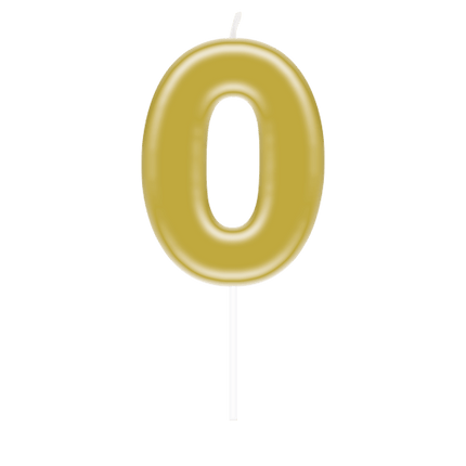 0 Jaar Kaars Goud 10,5cm van Paper Dreams koop je bij Partywinkel