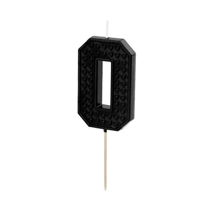 0 Jaar Kaars Zwart 6cm van Partydeco koop je bij Partywinkel