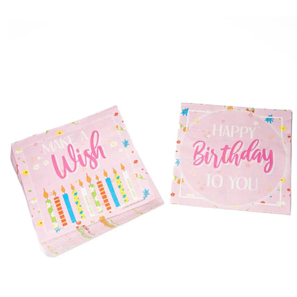 Happy Birthday Servetten Make A Wish 33cm 20st
