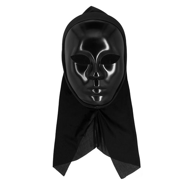 Masker Mime met kap zwart
