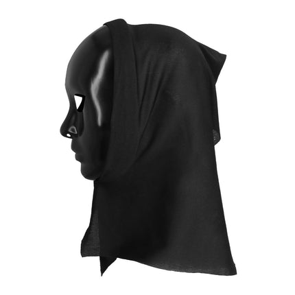 Masker Mime met kap zwart