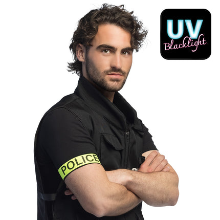 Politie Armband Geel Zwart Uv