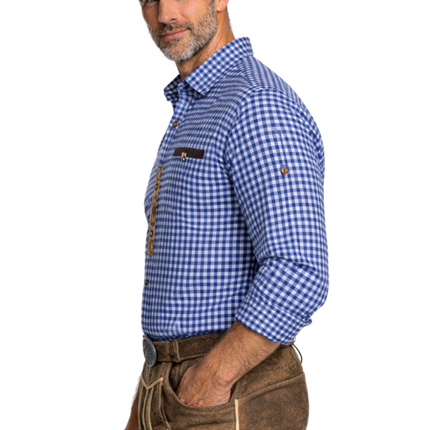 Oktoberfest Blouse Blauw Wit