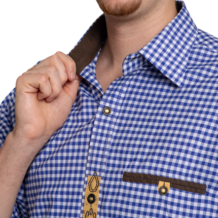 Oktoberfest Blouse Blauw Wit