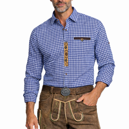 Oktoberfest Blouse Blauw Wit