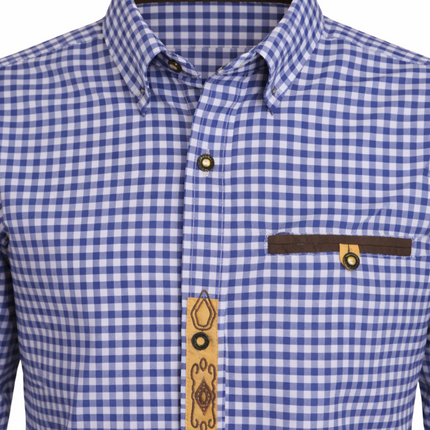 Oktoberfest Blouse Blauw Wit