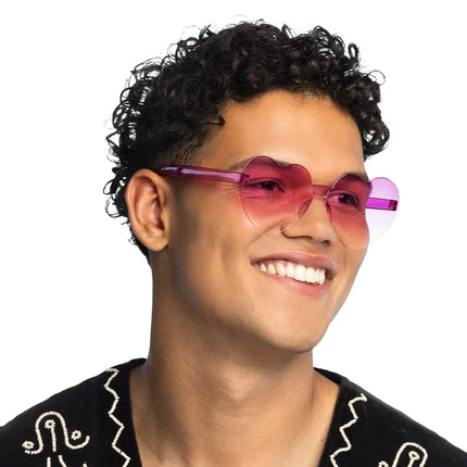 Partybril Festival Hart roze