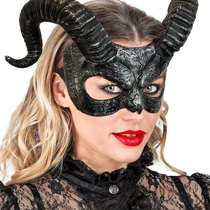 Zwart Oogmasker Hoorns