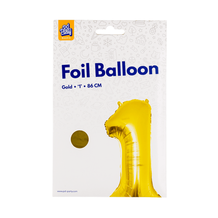 1 Jaar Cijfer Ballon Goud Leeg 86cm van Paper Dreams koop je bij Partywinkel