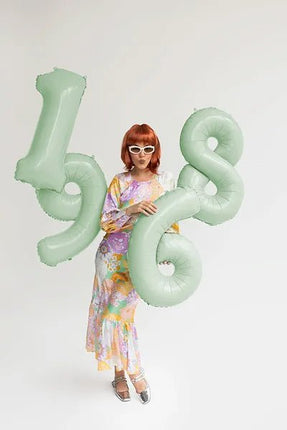 1 Jaar Cijfer Ballon Mintgroen 72cm van Partydeco koop je bij Partywinkel