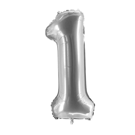 1 Jaar Cijfer Ballon Zilver Leeg 1m van VDV Benefit koop je bij Partywinkel