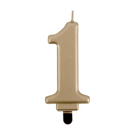 1 Jaar Kaars Goud 8cm van VDV Benefit koop je bij Partywinkel