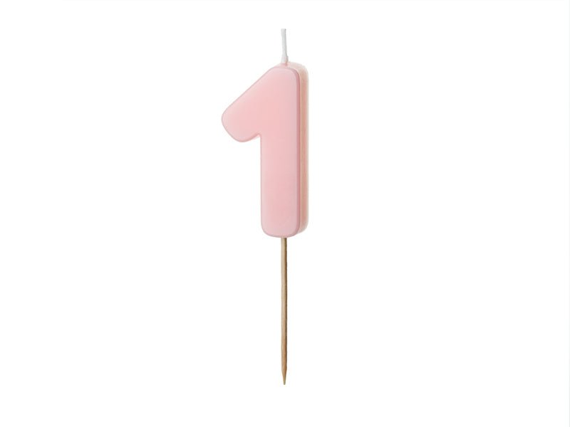 1 Jaar Kaars Lichtroze 5,5cm van Partydeco koop je bij Partywinkel