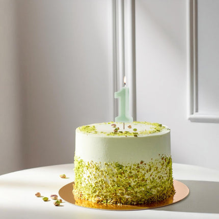1 Jaar Kaars Mintgroen 10cm van Partydeco koop je bij Partywinkel