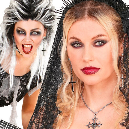 Halloween Oorbellen Zwart Kruis