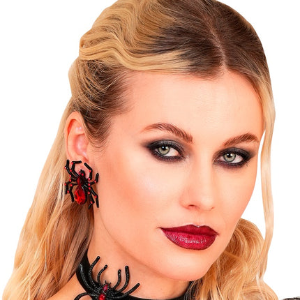 Halloween Oorbellen Rood Spin