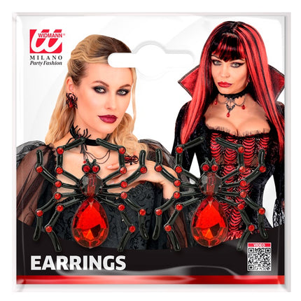 Halloween Oorbellen Rood Spin