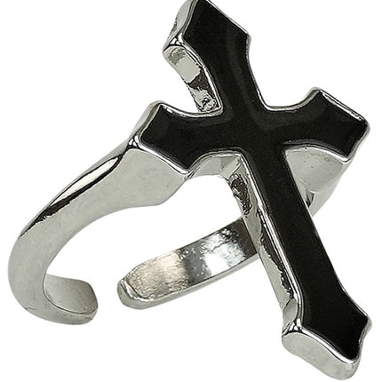 Halloween Ring Zwart Kruis