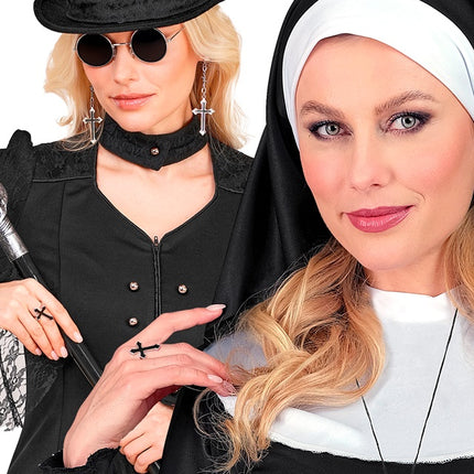 Halloween Ring Zwart Kruis
