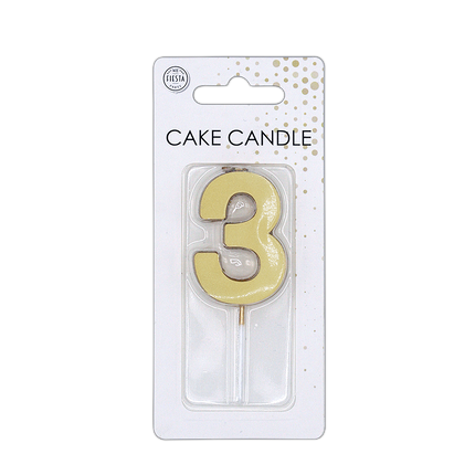 3 Kaars Goud Metallic 4,5cm