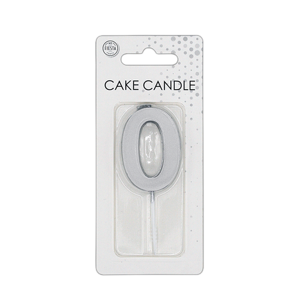0 Kaars Zilver Metallic 4,5cm