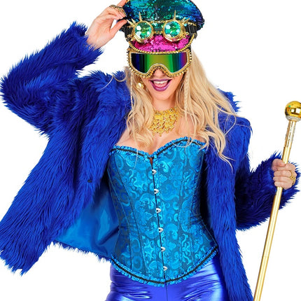 Bontjas Pluche Blauw Dames