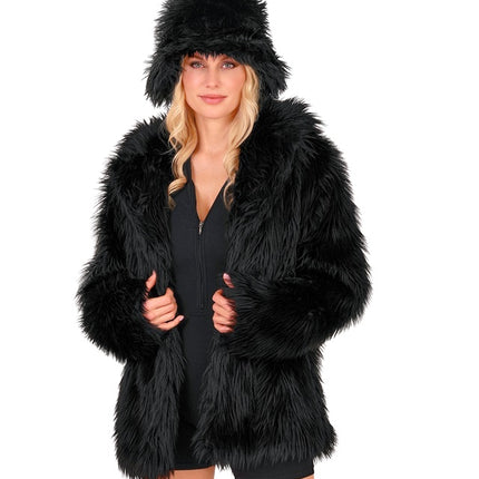 Bontjas Pluche Zwart