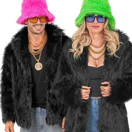 Bontjas Pluche Zwart