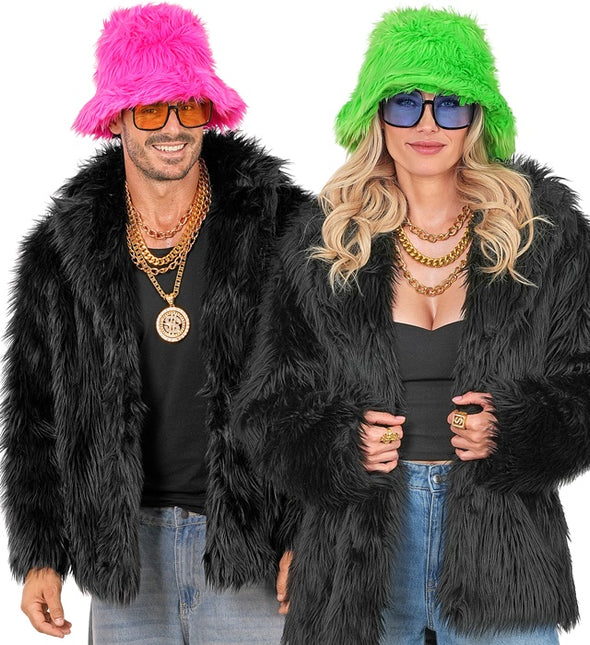 Bontjas Pluche Zwart