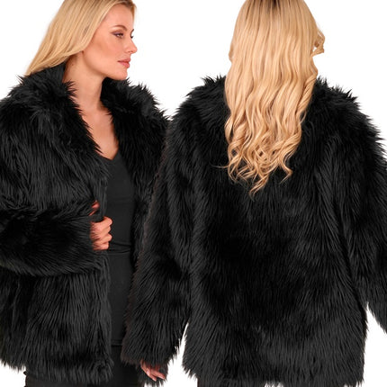 Bontjas Pluche Zwart