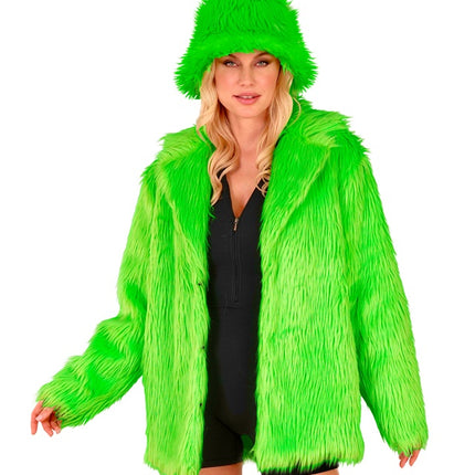 Bontjas Pluche Neon Groen