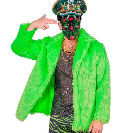 Bontjas Pluche Neon Groen