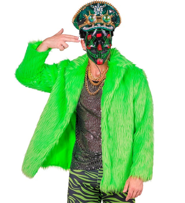 Bontjas Pluche Neon Groen