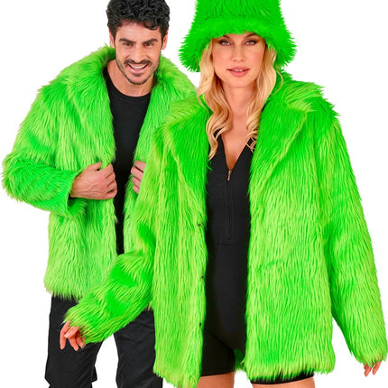 Bontjas Pluche Neon Groen
