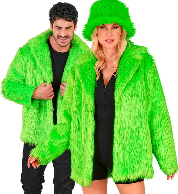 Bontjas Pluche Neon Groen