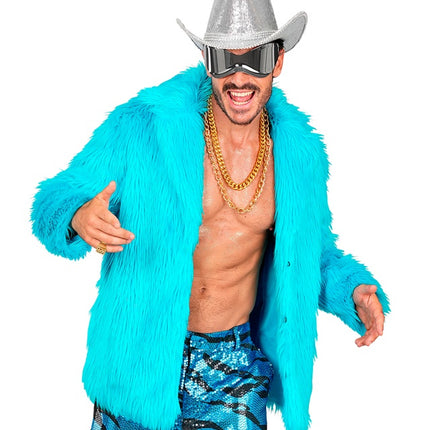 Bontjas Pluche Turquoise