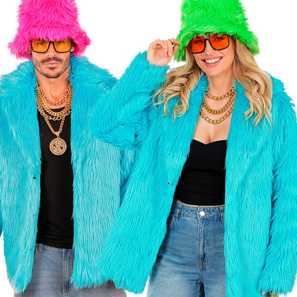 Bontjas Pluche Turquoise