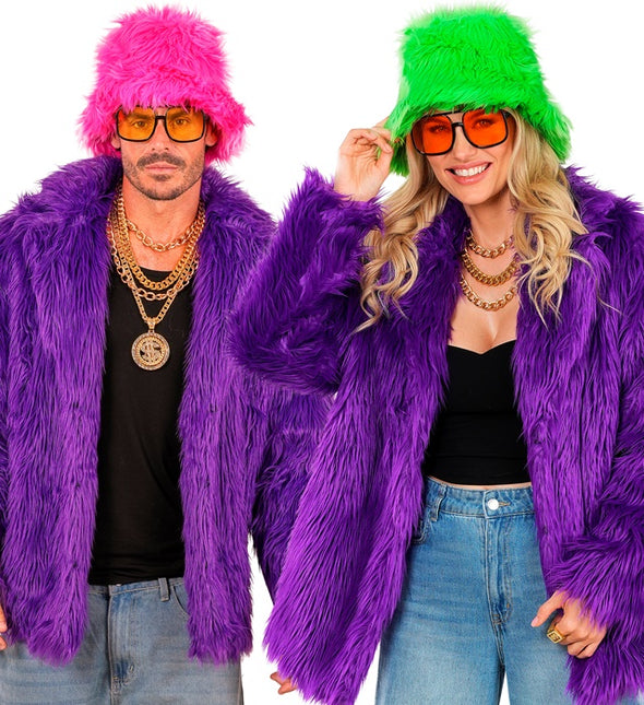 Bontjas Pluche Paars