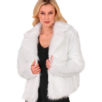 Bontjas Dames Pluche Wit