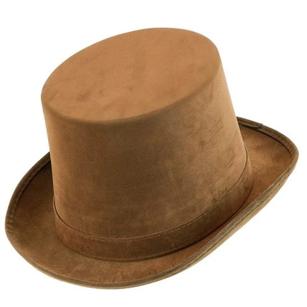 HOGE HOED VINTAGE SUEDE BRUIN 15 CM