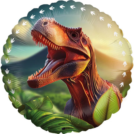 Dinosaurus Helium Ballon Gekleurd Rond Leeg 45cm